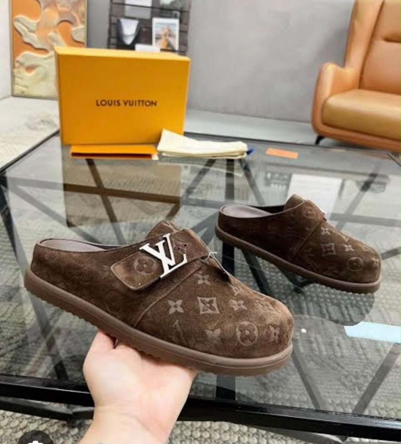 Louis Vuitton LV Cosy Mule - Brown Suede Monogram